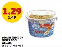 PENNY Yogurt greco 0% miele e noci WELLESS offerta