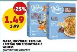 PENNY Farro, mix cereali e legumi, 5 cereali con riso integrale WELLESS offerta