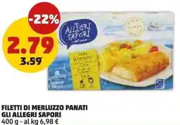 PENNY Filetti di merluzzo panati GLI ALLEGRI SAPORI offerta