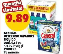 PENNY General detersivo lavatrice liquido polvere offerta