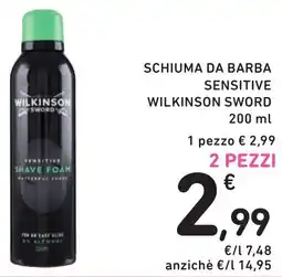 Spazio Conad Schiuma da barba sensitive WILKINSON SWORD offerta