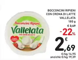 Spazio Conad Bocconcini ripieni con crema di latte VALLELATA offerta