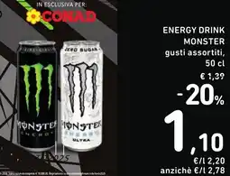 Spazio Conad Energy drink MONSTER offerta