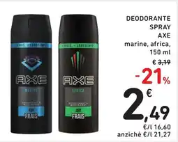 Spazio Conad Deodorante spray AXE offerta
