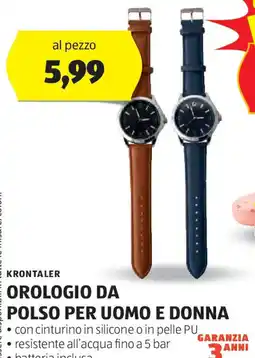 ALDI KRONTALER Orologio da polso per uomo e donna offerta
