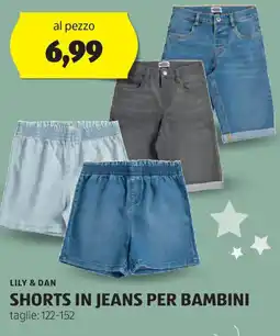 ALDI LILY & DAN Shorts in jeans per bambini taglie offerta
