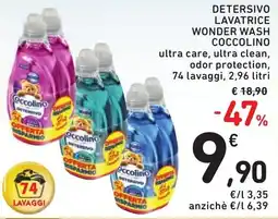 Spazio Conad Detersivo lavatrice wonder wash COCCOLINO offerta