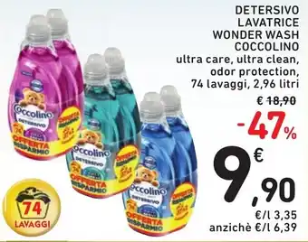 Spazio Conad Detersivo lavatrice wonder wash COCCOLINO offerta