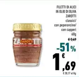Conad Superstore Filetti di alici in olio di oliva ZAROTTI offerta