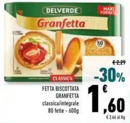Conad Superstore Fetta biscottata granfetta DELVERDE offerta