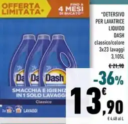 Conad Superstore Detersivo per lavatrice liquido DASH offerta