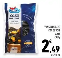 Conad Superstore Vongole/cozze con guscio ARBI offerta