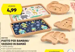 ALDI CROFTON Piatto per bambini/ vassoio in bambù offerta