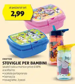 ALDI CROFTON Stoviglie per bambini lavabili solo a mano e prive di bpa offerta