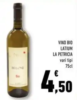 Conad Superstore Vino bio latium LA PETRICIA vari tipi offerta