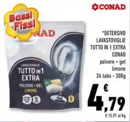 Conad Superstore *detersivo lavastoviglie tutto in 1 extra CONAD offerta