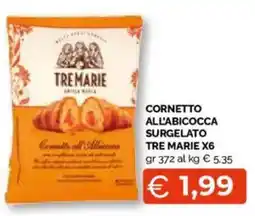 Mercatò Big Cornetto all'abicocca surgelato TRE MARIE offerta