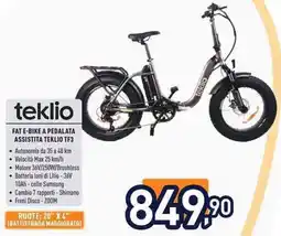 Unieuro FAT E-BIKE A PEDALATA ASSISTITA TEKLIO TF3 offerta