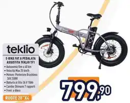 Unieuro E-BIKE FAT A PEDALATA ASSISTITA TEKLIO TF1 offerta