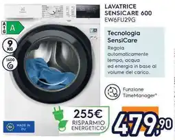 Unieuro Electrolux LAVATRICE SENSICARE 600 EW6FU29G offerta