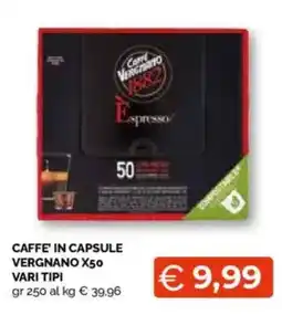 Mercatò Big Caffe' in capsule vergnano x50 vari tipi offerta
