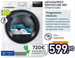 Unieuro Electrolux ASCIUGATRICE GENTLECARE 600 EW6HCH28G offerta