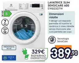 Unieuro Electrolux LAVATRICE SLIM SENSICARE 600 EW6S507W offerta