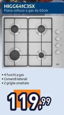 Unieuro beko HIGG641C3SX Piano cottura a gas da 60cm offerta