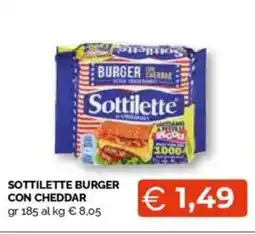 Mercatò Big Sottilette burger con cheddar offerta