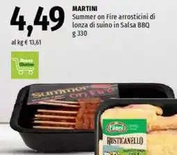 Famila MARTINI Summer on Fire arrosticini di lonza di suino in Salsa BBQ offerta
