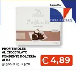 Mercatò Big Profiteroles al cioccolato fondente dolceria ALBA offerta