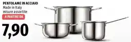 Famila PENTOLAME IN ACCIAIO Made in Italy misure assortite offerta