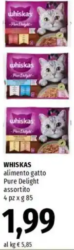 Famila WHISKAS alimento gatto Pure Delight assortito offerta