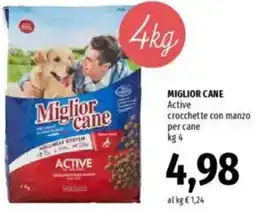 Famila MIGLIOR CANE Active crocchette con manzo per cane offerta