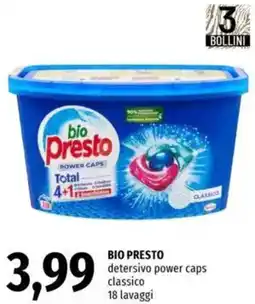 Famila BIO PRESTO detersivo power caps classico offerta