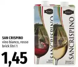 Famila SAN CRISPINO vino bianco, rosso brick offerta