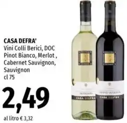 Famila CASA DEFRA' Vini Colli Berici offerta