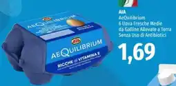 Famila AIA AEQUILIBRIU 6 Uova Fresche Medie da Galline Allevate a Terra Senza Uso di Antibiotici offerta