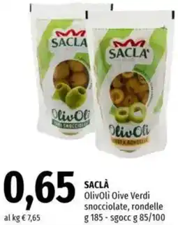 Famila SACLÀ Olivoli Oive Verdi snocciolate offerta