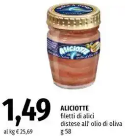 Famila ALICIOTTE filetti di alici distese all' olio di oliva offerta