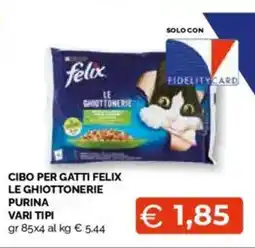 Mercatò Big Cibo per gatti felix le ghiottonerie purina vari tipi offerta