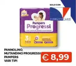 Mercatò Big Pannolino, mutandino progressi pampers vari tipi offerta