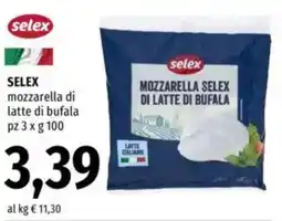 Famila SELEX mozzarella di latte di bufala pz offerta