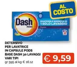Mercatò Big Detersivo per lavatrice in capsule pods base dash 30 lavaggi vari tipi offerta