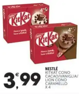Crai NESTLÉ Kitkat cono cacao/vaniglia/ lion cono caramello x 4 offerta