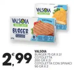 Crai VALSOIA Burger / cotoletta con spinaci offerta