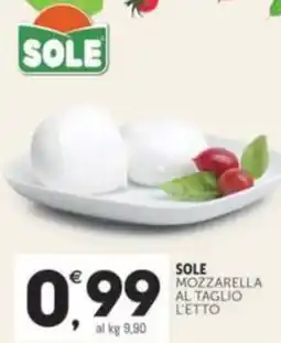 Crai SOLE Mozzarella al taglio l'etto offerta
