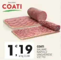 Crai COATI Salame napoli/ ungherese l'etto offerta