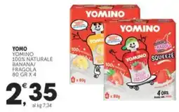 Crai YOMO Yomino 100% naturale banana/ fragola offerta
