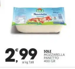 Crai SOLE mozzarella panetto offerta